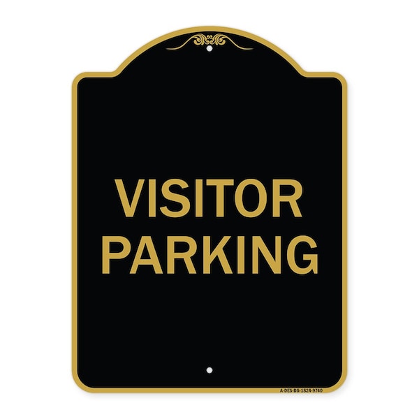 Signmission Designer Series Sign-Visitor Parking, Black & Gold Heavy-Gauge Aluminum, 24" x 18", BG-1824-9740 A-DES-BG-1824-9740 - main